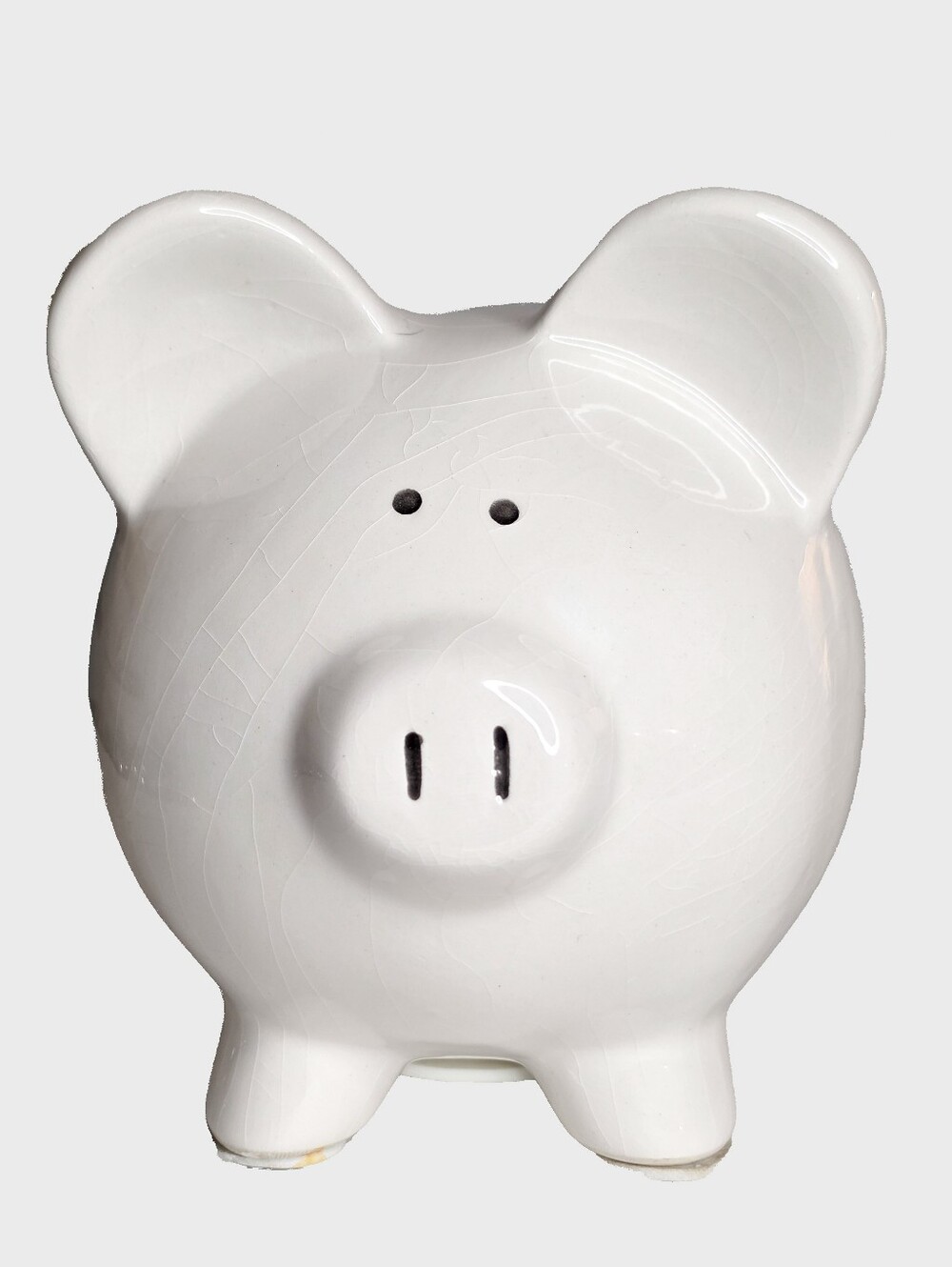Art Minds White Porcelain Ceramic Piggy Bank Classic Kids Home Decor Accents